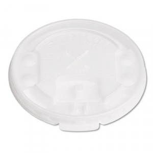 Liftback & Lock Tab Cup Lids for Foam Cups, w/Straw Slot, Translucent