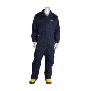 8 Cal FR Coverall, 7oz. Cotton, NFPA 70E, Navy Size 2X-Large