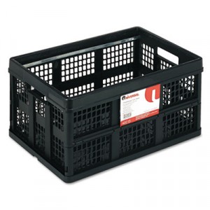 Filing/Storage Tote Storage Box, Plastic, 22-1/2x15-3/4x12-1/4, Black