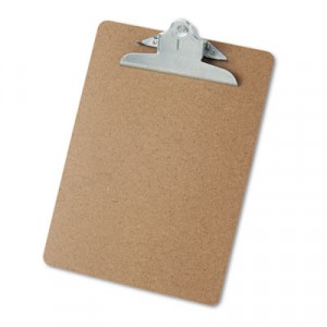 Hardboard Clipboard 1-1/4"" Capacity Holds 8-1/2x11 Brown