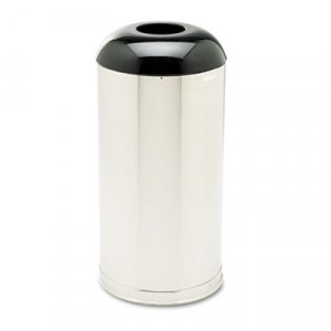 European Metallic Drop-In Dome Receptacle, Round, 15gal, Stainless Steel