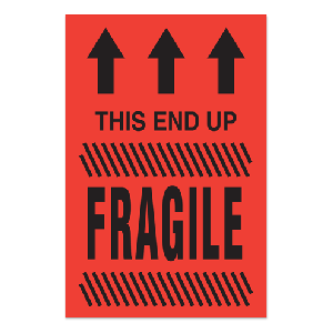Label 4x6 Fragile This End Up w/ arrows 500/RL