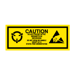 Label 1x2.5 "Caution ESD" Non-Removable 1000/RL