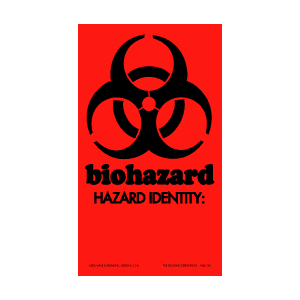 Biohazard Labels 3" x 5" 500/RL