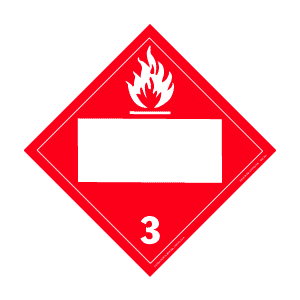 D.O.T. 4-digit placards - class 3 flammable liquids tagboard Packaged-25