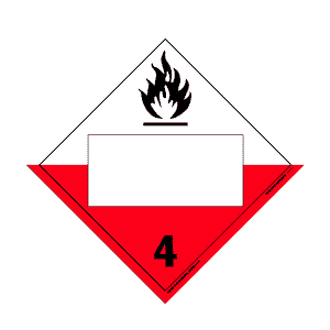 D.O.T. 4-digit placards - class 4 flammable solids tagboard Packaged-25