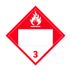 D.O.T. 4-digit placards - class 3 flammable liquids tagboard Packaged-25