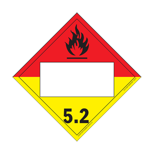 D.O.T. 4-digit placards - class 5 oxidizer & organic peroxide Vinyl Packaged-25