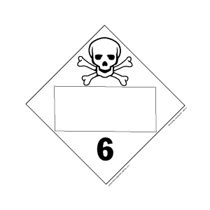 D.O.T. 4-digit placards - class 6 poisonous & infectious substances vinyl Packaged-25
