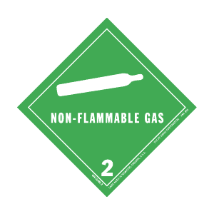 Label 4x4 "Non-Flammable Gas 2" Green 500/RL