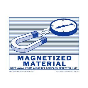 Label 3.5x4.5 "Magnetized Material" Blue on WHite 500/RL