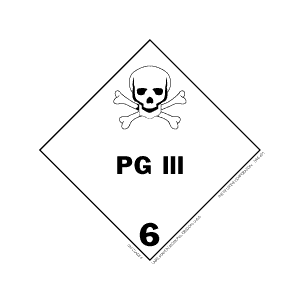 Hazardous Material Labels - class 6 poisonous & infectious substances 4" x 4" (vinyl) 500/RL