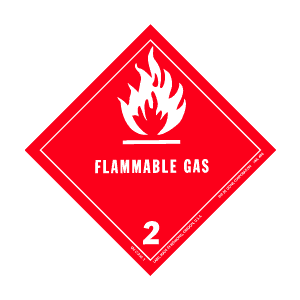 Hazardous Material Labels - class 2 gases 4" x 4" (vinyl) 500/RL
