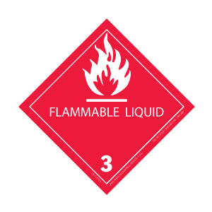 Label 4x4 "Flammable Liquid 3" Red 500/RL