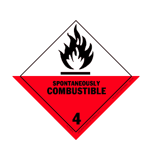 Hazardous Material Labels - class 4 flammable 4" x 4" (vinyl) 500/RL