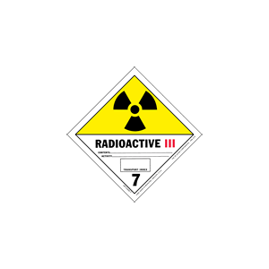 I.A.T.A. Dangerous Goods Labels - class 7 radioactive 4" x 4" (vinyl) 500/RL