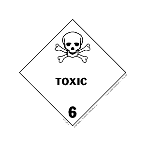 Label 4x4 White/Black Vinyl "Toxic-Class 6" 500/RL