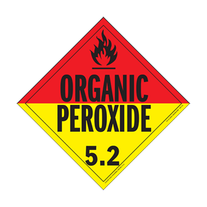 Hazardous Materials Placards - class 5 oxidizer & organic peroxide Tagboard Packaged-25