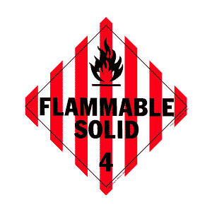 Hazardous Materials Placards - class 4 flammable solids tagboard Packaged-25