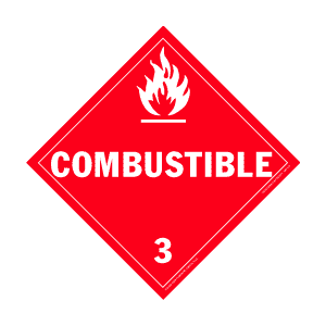 Hazardous Materials Placards - class 3 flammable liquids tagboard Packaged-25