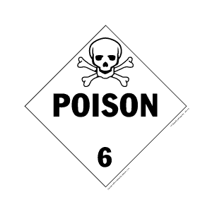 Hazardous Materials Placards - class 6 poisonous & infectous substances tagboard Packaged-25