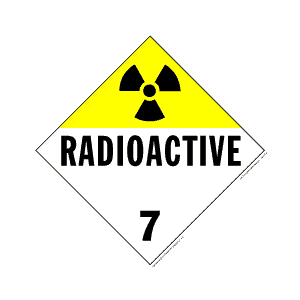 Hazardous Materials Placards - class 7 radioactive tagboard Packaged-25