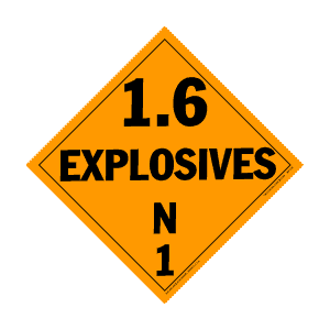 Hazardous Materials Placards- - class 1.6 explosives 10¾" x 10¾" (tagboard) Packaged-25