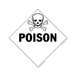 Subsidiary Risk Placards - class 6 poisonous & infectious substances tagboard Packaged-25