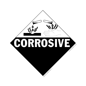 Subsidiary Risk Placards - class 8 corrosive tagboard Packaged-25