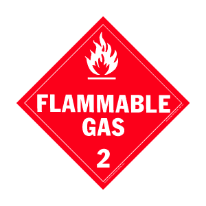 Hazardous Materials Placards- - class 2 gases vinyl Packaged-25