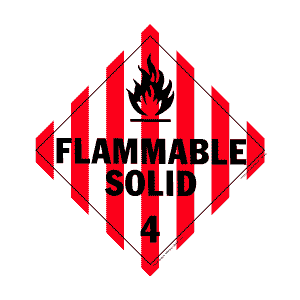Hazardous Materials Placards - class 4 flammable solids vinyl Packaged-25