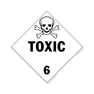 Hazardous Materials Placards - class 6 poisonous & infectous substances vinyl Packaged-25