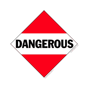 Hazardous Materials Placards - dangerous for mixed loads vinyl Packaged-25