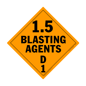 Hazardous Materials Placards- - class 1.5 explosives 10¾" x 10¾" (vinyl) Packaged-25