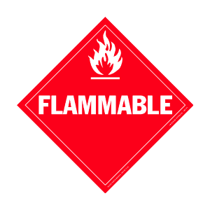 Subsidiary Risk Placards - class 3 flammable liquids vinyl Packaged-25