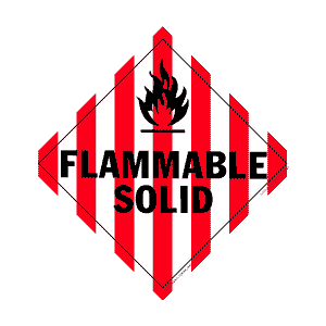 Subsidiary Risk Placards - class 4 flammable solids vinyl Packaged-25