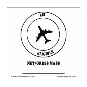 I.A.T.A Dangerous Goods Regulations - air eligibility markings 2" x 2" (vinyl) 1000/RL