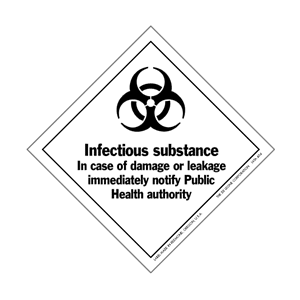 I.A.T.A. Dangerous Goods Labels - class 6 toxic & infectious substances 4" x 4" 500/RL