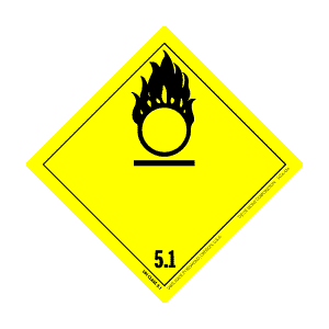 I.A.T.A. Dangerous Goods Labels - class 5 oxidizer & organic peroxide 4" x 4" 500/RL