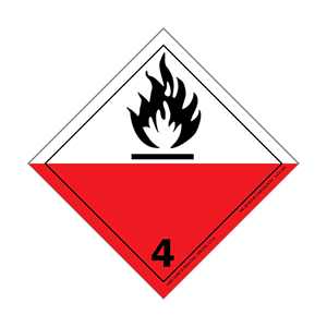 I.A.T.A. Dangerous Goods Labels - class 4 flammable solids 4" x 4" (vinyl) 500/RL