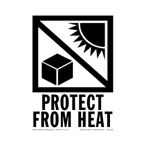 Label 3x4 "Protect From Heat" 500/RL RD29521