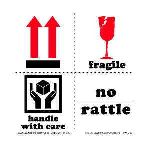 International Fragile Labels 4" x 4" 500/RL