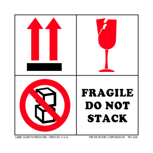 Label 4x4 Fragile "Do Not Stack" 500/RL