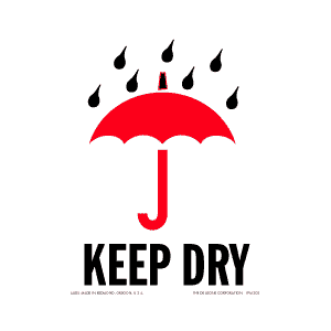 Label 4x6 Keep Dry Red on White 500/RL