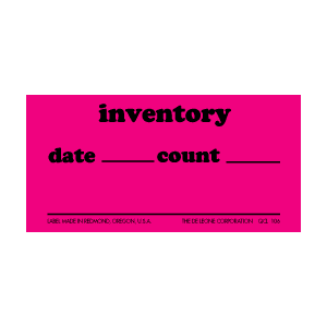 Label 1.25x2.5 9 Inventory Date Count Fluor 500/RL