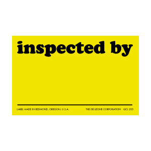 Label 2.5x4 "Inspected By" Fluorecent 500/RL RD29341