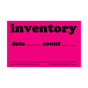Label 2.5x4 "Inventory Date Count" Fluorescent 500/RL RD2907