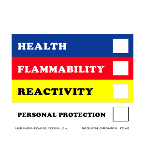 Right to know labels - HMIS 8" x 8" (vinyl) 100 Labels/pkg/sheeted