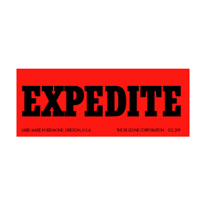 Label 1.5x2.5 "Expedite" Flouresent RED 500/RL