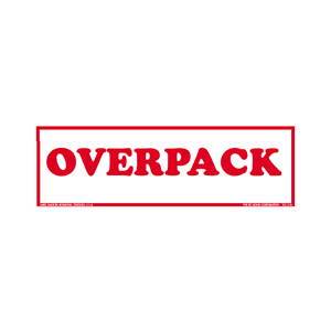 Label 2x6 "Overpack" Red on White 500/Roll